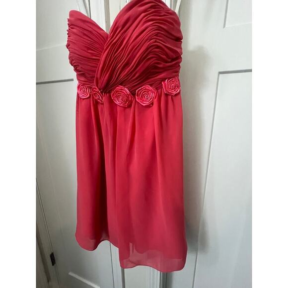 PRETTY MAIDS BRIDESMAID DRESS SLEEVELESS ROSETTE PRINCESS HEM  WOMENS SIZE 10 - Picture 5 of 12